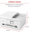 Straight Up Plug And Play All In One Printer For Home Office With Fast Print Copy Scan Built In Easy Setup And Reliable Wireless Inkjet That Handles Documents And Photos Like A Champ, compact design and dimensions displayed.