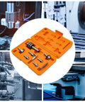 MT3 Morse Taper Live Center Set for high speed lathes CNC and manual lathes in an orange case with machinery in background