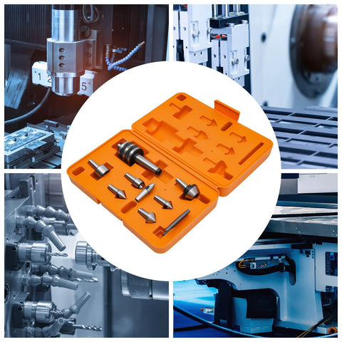 MT3 Morse Taper Live Center Set for high speed lathes CNC and manual lathes in an orange case with machinery in background