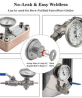 3 Inch Dial Kettle Thermometer With 2 Inch Probe Half NPT Stainless Steel Dual Scale Fahrenheit Celsius For Home Brewing No Fuss Quick Install On Your Brew Pot Food Safe Temperature Gauge on brew pot and valve