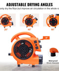 Beast Mode Air Mover Carpet Dryer 0.25 HP 1000 CFM Portable Floor Blower With 4 Adjustable Angles and Time Function