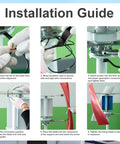 Installation guide for 3000W Wind Turbine Kit With 12V 24V Vertical Axis Maglev Generator And Controller, step-by-step visuals.