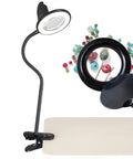 LED Clip On Magnifying Glass With Light For Crafting And Needlework Hands Free Adjustable Arm Desk Lamp Optical Grade Magnification ClearSun LED