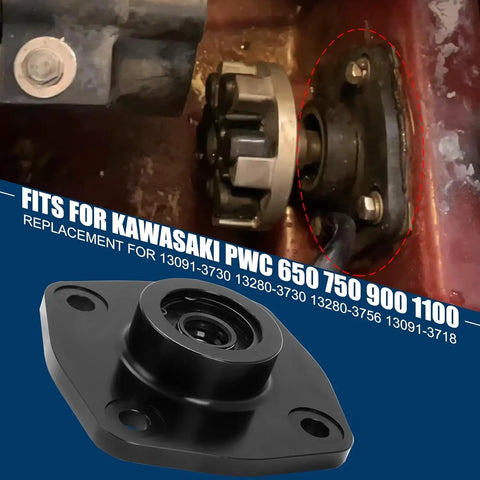 Drive Shaft Bearing Housing Assembly For Jet Ski Replacement Fits PWC 650 750 900 1100 Direct OEM 13091-3730 13280-3730 13280-3756 13091-3718 Water Seal Included For A Tight Ride And Long Lasting Seal, black bearing housing with bolts