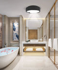 Modern bathroom with Battery Operated Motion Sensor Ceiling Light Wireless LED 7.4 Inch With All Day And Night Modes 300LM