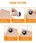 Installation steps for 8 Pack Ball Bearing Rollers With 360 Degree Rotation Universal Ball Casters showing adhesive and screw methods.