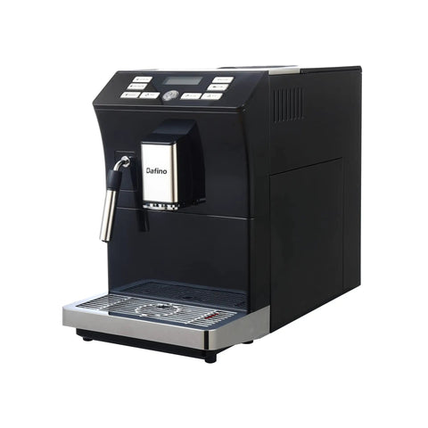 Fully Automatic Espresso Machine With Stainless Steel Cup Warmer And Smart Sensors For Low Water Beans Or Full Grounds Container Customizes Your Go To Drinks Smooth Operator Gear Zero Sweat Operation For Your Daily Grind In Classic Black - side view