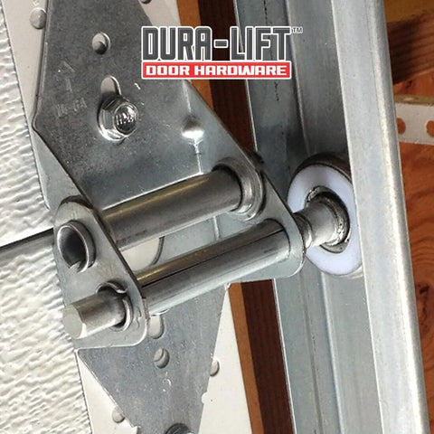 Installed 2 Inch Nylon Garage Door Roller With 6200Z Bearing And 4 Inch Stem, showing quiet operation on track