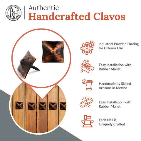 100 Pack 1 Inch Small Square Head Clavos Decorative Nails In Oil Rubbed Bronze For Farmhouse Shutter Hardware Barn Doors Shutters And Gates