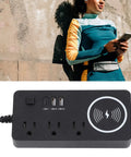 7 In 1 Power Strip Surge Protector With 30W Rapid Charging 3 AC Outlets 3 USB Ports Super Slick Flat Plug Design