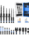 Heavy Lifting Countersink Drill Bit Set, Knockout 22 Pc Pro Grade Woodworking Kit with bits, drivers, and plugs in storage case.