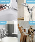 Heavy Duty 48 Inch Stainless Steel Shower Hose for Bidet Sprayer in use for bidet, shower, tub cleaning, and pet washing.
