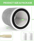 Premium 3-In-1 H13 Replacement Filter For HP201 HP202 Air Purifier HC502 Series With Dual Pre-Filters, size dimensions shown.
