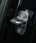 Door Lock Shock Absorber Pads 4 Pack Red Rubber Noise Dampening Bumpers on car door lock installed adhesive backing