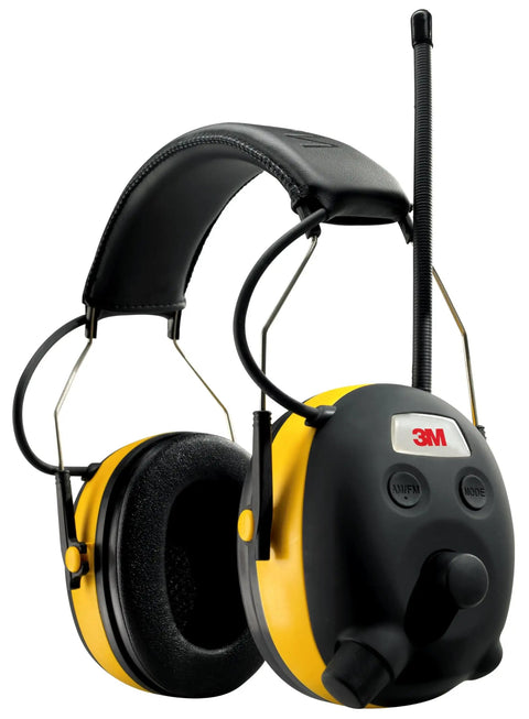 WorkTunes AM FM Hearing Protector With Built In Mic and High Fidelity Speakers, NRR 24 dB, ear muffs with audio assist tech