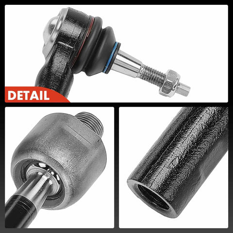 Front Inner And Outer Tie Rod End Kit For Buick LaCrosse 2014 2015 2016 And Regal 2015 And Up With Power Steering Complete Front Suspension Steering Replacement, black metal close-up