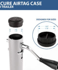 Heavy Duty Discreet Apple AirTag Trailer Jack Mount showing a waterproof black case for sizes 1.75 to 1.81 inches.