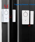 Home Window And Door Alarm With Chime Two Modes Chime And Alarm Easy Install 8 Pack For House Office Store RV Safe attached to door.
