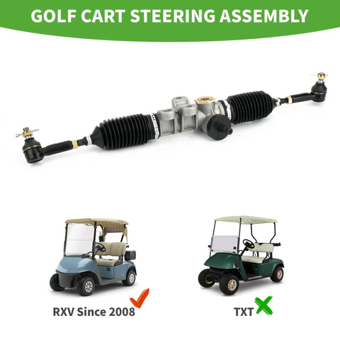 Steering Gear Box Assembly for EZGO RXV Golf Carts Electric and Gas 2008 and Up Replacement Rack and Pinion Fits OEM 601500 618329