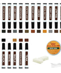 Dope Wood Scratch Repair Kit With 18 Sweet Colors And Beeswax showing 18 markers and a beeswax tin for furniture touch up.