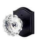 Matte Black Glass Door Knobs With Lock For Interior Doors, Privacy Crystal Knob Set For Bedroom And Bathroom, Vintage Style