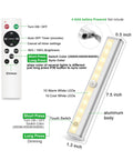 Under Cabinet Lighting Kit With 20 LED Stick On Lights, remote control, dimmable brightness, aluminum body, touch switch.