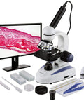 40X To 1000X Biology Microscope For Students With USB Digital Camera And Slide Prep Kit showing specimen on screen