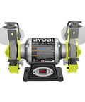 Boss Grade Six Inch Angle Grinder With Hella Bright Led Work Light And Reliable Voltage Sensor, showing a dual wheel grinder with safety shields.