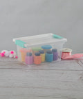 Sixteen Pack Clip Boxes Stackable Clear Plastic Storage Bins With Latching Lids for crafts and supplies