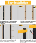 Easy installation steps for Heavy Duty Wall Mount Lumber Rack With Three Level Folding Wood Storage Organizer For Garage Or Shop.