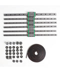 Voron Trident Motion Kit Dope Upgrade With Linear Guide Rails Belt Drive Components And Precision Bearings For Smooth Stable 3D Printer Performance And Easy Replacements, rails and belts laid out