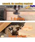 Black Titanium Coated Half Inch Shank Carbide Router Bit Set Pro Grade For Surfacing And Slab Flattening in action on wood