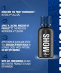 Front view of MOHS ceramic coating bottle with blue cap for automotive use