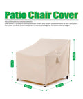 Waterproof UV-Resistant Large Deep-Seat Patio Lounge Chair Cover 40W 40D 36H Fits Wood Wicker Aluminum Deep-Seat Chairs Outdoor Furniture Protector All Weather Shield