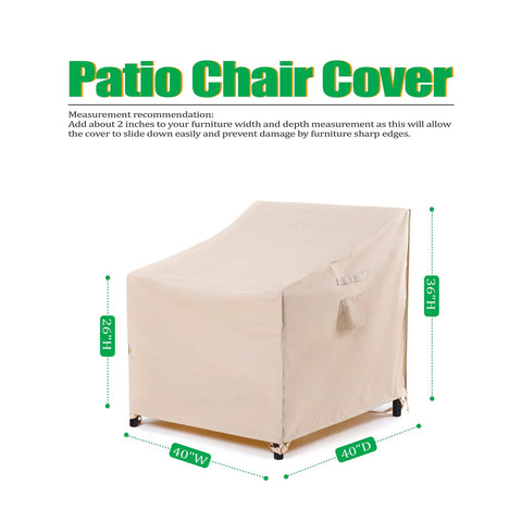 Waterproof UV-Resistant Large Deep-Seat Patio Lounge Chair Cover 40W 40D 36H Fits Wood Wicker Aluminum Deep-Seat Chairs Outdoor Furniture Protector All Weather Shield