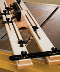 No Sweat Table Saw Cove Cutting Jig For Big Boy Lumber With Easy Grip Knobs For Quick Tool Free Setup Cuts Up To 7 Inch Wide Board Includes Safe Featherboard Kit For Dope Shop Results on a table saw.