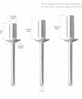 60 Piece Closed End Pop Rivets Kit All Aluminum Dome Head Sealed Blind Rivets In 4.8x10mm 4.8x12mm 4.8x16mm Three Sizes