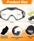 OTG Safety Goggles Over Glasses For Wearers, ANSI Z87.1 Anti Fog Tactical Eye Protection with adjustable headband and soft TPR seal