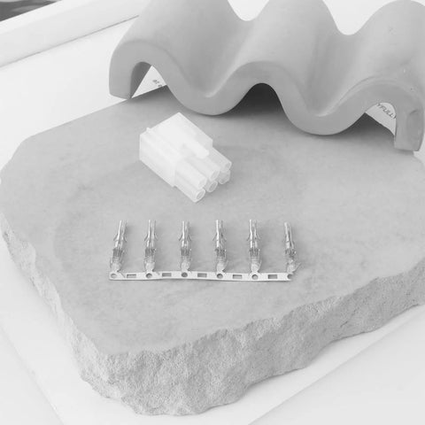 Four 6 Pin Rotor Control Plug Sets For Yaesu Antenna Rotators Compatible With G 800SA DXA displayed with pins on textured surface