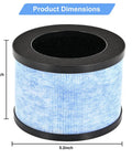Premium H13 True HEPA Air Filter Replacement Pack For AROEVE MK06 MK01 Kloudi Air Purifier DH JH01 shown with dimensions