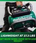 Person holding 36V MultiVolt 2 Gallon Cordless Air Compressor On The Go Power For Pneumatic Finish Nailers And Tire Inflation Tool Body Only No Battery Included EC36DAQ4