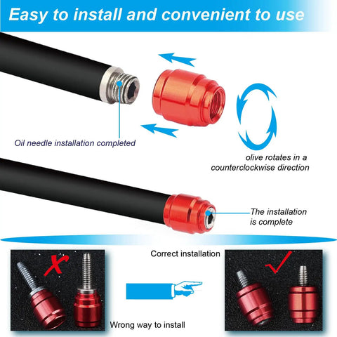 Illustration of Brake Olive Connecting Insert Kit For SRAM Avid Hydraulic Disc Brake Hose installation steps and correct alignment.
