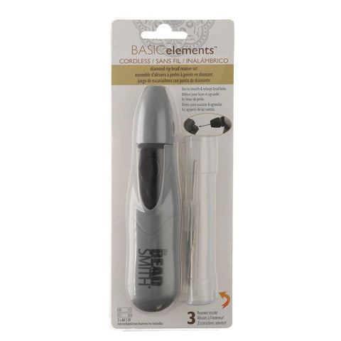 Cordless Motorized Bead Reamer For Opening And Enlarging Holes In Glass Ceramic Or Stone With 3 Diamond Points Includes 2 AA Batteries
