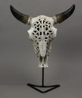 Southwestern Style Steer Skull Resin Wall Sconce Or Table Lamp With Removable Metal Stand And LED Bulb Western Decor