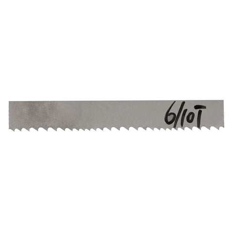 Bi-Metal Bandsaw Blade For Stainless Steel, M42 Grade, 64.5 Inch Long, 1/2 Inch Wide, 0.025 Inch Thick, 6/10 TPI Variable Teeth