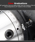 Clear graduation markings on Quick Change Indexing Head Dead On Precise 360 Degree Rotary Table dual mount for precise adjustments.