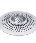 Detachable Drain Hair Catcher And Shower Strainer for bathtub, stainless steel drain protector, side view.