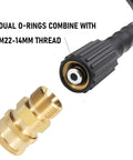 LIULO TOOL four-pack pressure washer quick-connect adapters; brass M22 to 3/8 inch, rated up to 5000 PSI.