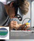 Person soldering with Flux Gel For Soldering Pro Level Ease Precision Paste For Circuit Repairs PCB Maintenance And Soldering Chips And Terminals Low Odor Eco Friendly No Mess Electronics Gel