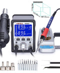 2 In 1 Hot Air Rework And Soldering Iron Station With Large LCD Screen And PID Temperature Control, tools and accessories included